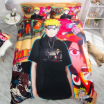 Multifilm Naruto Sasuke Kakashi anime &uuml;li&otilde;pilaste &uuml;hiselamu &uuml;he voodilina tekikate kolmeosaline komplekt kaheinimese voodipesu neljaosaline komplekt EU single(135x200cm)