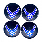 4 tk/komplekt USA &otilde;huj&otilde;udude autorataste kesk rummu korgi katte kleebis, 3D USAF embleemi kleebism&auml;rgi kleebis Dekoratiivsed tarvikud 56 mm/2,2'' ((Alumiiniumi sulam)) 4pcs