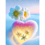 Teemantmaal T&auml;ispuur Lille Kuu maastik &uuml;mmargune Teemantmaal K&auml;sitsi valmistatud puuviljamagustoit Teemantmosaiikmaal Kodukaunistus Full Round 25X37.5CM