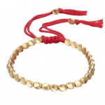 Unisex k&auml;sitsi valmistatud punutud vasest helmestest pingutusn&ouml;&ouml;r Lucky Rope String keti k&auml;ev&otilde;ru punane