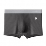 Meeste &otilde;hukesed bokserid &Otilde;mblusteta Pehme Kontrastv&auml;rv Keskv&ouml;&ouml; Puuvill U Kumer triibuline Pehme Pluss Suurus Elastsed Kiiresti Kuivad Niiskust imavad meeste alusp&uuml;ksid 2XL tumehall v&auml;rv