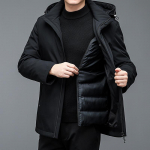 Business casual keskmise pikkusega sulejope Meeste eemaldatav vooder sulejope Meeste paksendatud puuvillase polsterdatud mantel M