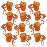 12 tk Bridal Shot klaaskett helmestega kaelakee v&auml;ike veiniklaasist poissmeeste&otilde;htu kaelakee pruudi du&scaron;&scaron; orange