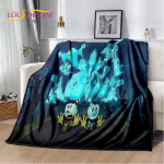 Cuphead ja Mugman, M&auml;ngija Pehme Palus Tekk, Flanellist Tekk Visketekk Elutoa Magamistoa Voodi Diivani Pikniku Katteks Laps 75x100cm (30x40inch) blue