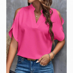 2024. aasta suvine &otilde;lgadeta l&uuml;hikeste varrukatega pluus Moodne Lihtne vaba naiste topsid V-kaelusega naiste vintage naiste s&auml;rk 30609 S valge