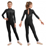 Lastele t&uuml;drukutele iluuisutamine Unitard l&auml;ikiv Rhinestone jumpsuit, pikkade varrukatega body, v&otilde;imlemis-tantsu kost&uuml;&uuml;m 11-12 Years must