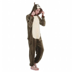 Kigurumi Animal Cosplay kapuutsiga kombinesoon pidžaama meeste naiste pikkade varrukatega talvine soe Rompe magamisriided Panda Lion, leopard, elevant, sebra, tiiger cosplay XL