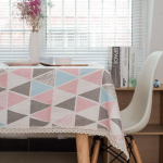 Sinine ja valge portselanist retromustriga puuvillane linane laudlina j&otilde;ulueuroopa stiilis kate pestav laudlina teelauale 60 X 60CM