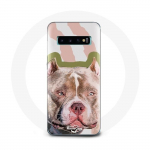 &Uuml;mbris Samsung Galaxy S10 Edge Brown Pitbull Dog jaoks