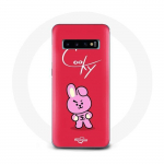 Coque pour Samsung Galaxy S10 BTS Bangtan Gar&ccedil;ons BT21 Cooky Fond Rouge