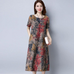 Naiste suvekleit avara suures suuruses vabaajakleit Vintage Printiga rannakleidid Vestidos M punane