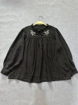 Johnature Mori Vintage tikitud pitsidega naiste pluusid Topid vabaaja lihtsad volangidega lipsus&auml;rgid s&uuml;gis One Size must