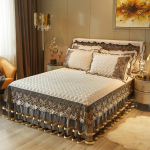 Luksuslik Euroopa Printsessi voodipesu voodi seelikukomplekt Padjap&uuml;&uuml;rid Samet Paks, soe pits voodilinad Madratsi kate King Queen Twin 150x200 3pcs