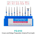 10 tk/karp TOMENTY Dental Diamond Burs puur kiirete k&auml;siinstrumentide hambaravi puurite jaoks FG seeria 1,6 mm hambaravi materjal FG-01D (10pcs)