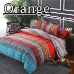 Bohemian tekikate India &uuml;mberp&ouml;&ouml;ratav tekikott Lillede tekikate Voodipesu Voodiriided Boho tekikottide komplekt Single (2PCS)-150 x 200 cm oranž