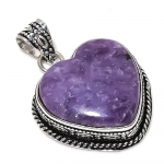 Natural Lepidolite Gemstone Handmade 925 Sterling Silver Pendant 1.69 u9n69