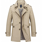 Moodne Long Jacket Coat Top Coat Trench Meeste kevad-s&uuml;gis soe pidulik mantel M khaki