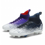 Unisex jalgpallijalatsid meestele naistele v&auml;lis-/sisetingimustes poistele t&uuml;drukutele jalgpallisaapad professionaalsed futsali jalgpallitreeningu tossud 46 tumesinine v&auml;rv/lilla