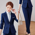 &Uuml;likond &Uuml;likond Naiste Pikkade varrukatega Kevad ja S&uuml;gis Ametlik Riietus &Auml;ririietus &Uuml;hev&auml;rviline Komplekt Kaheosaline &Uuml;likond 3XL sinine