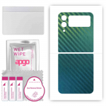 apgo Protective Skin Sticker for the back compatible with Samsung Galaxy Z Flip4, Wrap Film, Foil, Vinyl - Pattern Carbon Chameleon CAKA1