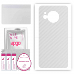 apgo Protective Skin Sticker for the back compatible with Sharp Aquos R8, Wrap Film, Foil, Vinyl - Pattern Transparent Carbon