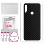 apgo Protective Skin Sticker for the back compatible with Alcatel 3X Plus, Wrap Film, Foil, Vinyl - Pattern Carbon Black