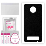 apgo Protective Skin Sticker for the back compatible with Motorola Moto Z3 Play, Wrap Film, Foil, Vinyl - Pattern Matte Black