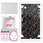apgo Protective Skin Sticker for the back+sides compatible with Apple iPhone SE 2020, Full Wrap Film, Foil, Vinyl - Pattern Carbon Black Pixel
