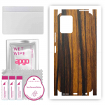 apgo Protective Skin Sticker for the back+sides compatible with Vivo Y21 2021, Full Wrap Film, Foil, Vinyl - Pattern Tigerwood