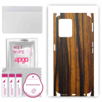 apgo Protective Skin Sticker for the back+sides compatible with Realme 9 Pro, Full Wrap Film, Foil, Vinyl - Pattern Tigerwood