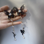 Must pitsist marli naistele liblikas moedisain pikk magus liblikas p&auml;rliga tutti k&otilde;rvar&otilde;ngad ehted peokingitused must