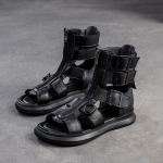 Johnature Ehtne Nahast Sandaalid Tagumine T&otilde;mblukk Varbaavaega Hingavad &Otilde;&otilde;nsad Saapad Naiste Kingad 34 must