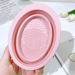 1 tk Silikoonist Kokkupandav Meigipintslite Puhastaja Meigisvammide Kuivatusv&otilde;rk Puhastusn&otilde;u lilla