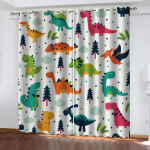 Multikakujulised dinosauruskardinad laste magamistuppa Kardinad Akknakardinad elutuppa Magamistuppa Rulood Lastekamber Kodukaunistus 100W160H(CM)40x63in&Hook