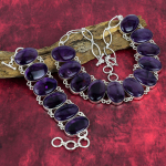 T&auml;ht-amet&uuml;st 925 tahke h&otilde;bedast kaelakee ja k&auml;ev&otilde;ru ehete komplekt, kaunid v&auml;&auml;riskividest ehted, k&auml;sitsi valmistatud reguleeritav ehtekomplekt talle Adjustable With 8"-18"