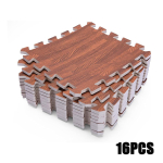 16 tk Puiduteralised p&otilde;randamatid Vaibad paksud lukustuvad kohevad plaadid Ruudukujuline vaip L&otilde;hestatud liigend, pehme ronimisvaibamatid 30 x 30 x 1.0 CM pruun
