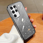 Moodne pinnakattega Glitter-&uuml;mbris Samsung Galaxy S24 Plus S23 S22 Ultra S21 S20 FE A54 A34 A14 A15 silikoonist tagakaas Samsung Galaxy S20 must