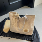 Yogodlns Elegantne &otilde;lgedest kootud naiste k&auml;ekott naistele puhkusel, rannas&otilde;idul, vabaaja kandekotid, k&auml;epidemega k&auml;ekotid, moodsad retro &otilde;lakotid 45x9x30cm beež