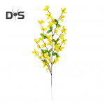 Kunstlik talvine jasmiin varrega Realistlik v&otilde;ltssiidist kollase lillega kodukontori laua keskosa kunstlillede oks lilleseade kaunistus kollane