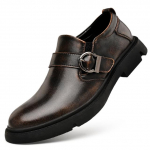 S&uuml;gisene Meeste Kleit Kingad Kvaliteetsed Meeste Kingad Vabaaja nahast Munkrihmaga kingad &Auml;rikingad Retro Slip On Oxfords Meestele 45 must