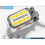 LED-t&ouml;&ouml;valgusti magnetlaetava taskulambiga T&ouml;&ouml;kojalamp Kaasaskantav lamp Matkalamp autoremondiks, t&ouml;&ouml;koda, garaaž, telkimine, avariivalgustus 11*4.5cm,W598A hall