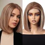HAIRCUBE Blondid Inimese Juuksed Pitsist Esiosa Parukas L&uuml;hike Bob Sirge Blond Remy Inimese Juuste Parukad Eelkitkutud Pitsist Esiosa Parukas Naistele Igap&auml;evaseks Kasutamiseks