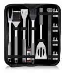 Grillitarvikute komplekt 20-osaline roostevabast terasest grillit&ouml;&ouml;riistade komplekt must/h&otilde;be