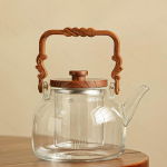 1 tk Klaasist Teekann Klaasist Veekeetja Keeduvee jaoks Tee valmistamise kann Soliidse puidust k&auml;epidemega Suure mahutavusega Elektripliit V&otilde;i S&ouml;etuli Saadaval Esse Classic
