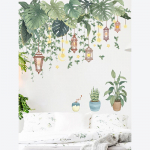 Roheliste lehtede seinakleebised Kodu elutuba Dekoratiivsed vin&uuml;&uuml;list seinakleebised 1PCS