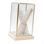 Kogutav klaasist vitriinkapp Dekoratiivne kaanega konteiner 11,5 x 20 cm Puidust alus jaoks Style A