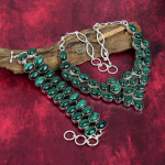 Malahhiidist kaelakee, 925 h&otilde;bedast k&auml;ev&otilde;ru, kingitus naistele k&auml;sitsi valmistatud v&auml;&auml;riskividest ehted, k&auml;ev&otilde;ru ja kaelakee ehtekomplekt, kingitus talle Adjustable With 8"-18"