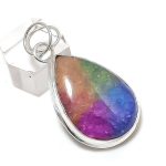 Natural Rainbow Solar Quartz 925 Sterling Silver Jewelry Pendant 1.97 j0p13