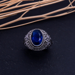 Natural London Blue Topaz Gemstone 925 Sterling Silver Ring Size 10 n4z34