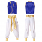 Meeste 2 tk Araabia printsi kost&uuml;&uuml;mikomplekt, mis sobib Halloweeni karnevali cosplay peokost&uuml;&uuml;midega M kuninglik sinine v&auml;rv/valge